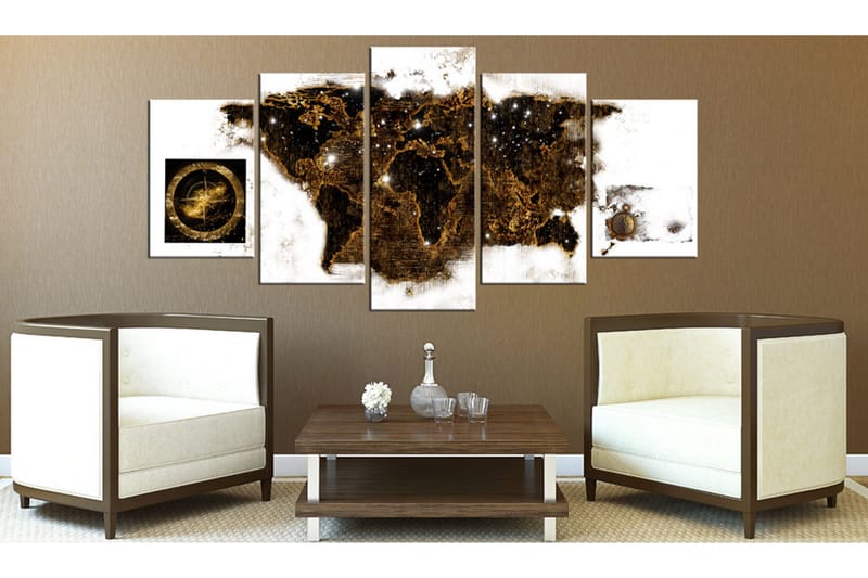 Tavla Brown Map 200x100 - Artgeist sp. z o. o. - Inredning & dekor - Tavlor & konst - Canvastavla
