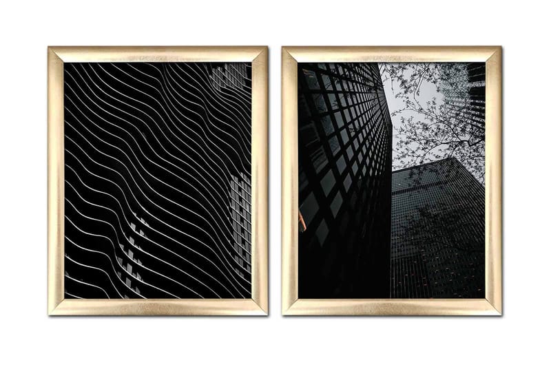 Tavla Building med Ram 2-pack Flerfärgad - 23,5x28,5 cm - Inredning & dekor - Tavlor & konst