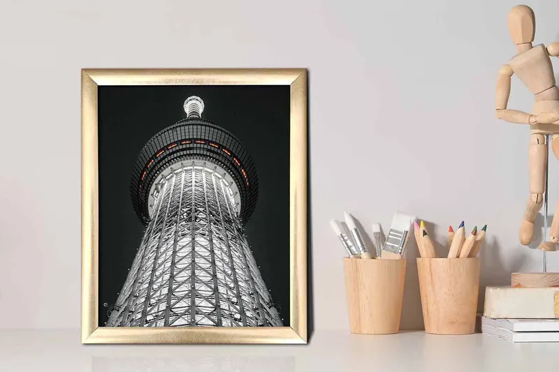 Tavla Building Med Ram Flerfärgad 23,5X28,5 - 23,5x28,5 cm - Inredning & dekor - Tavlor & konst