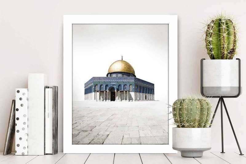 Tavla Building med Ram Flerfärgad - 23,5x28,5 cm - Inredning & dekor - Tavlor & konst