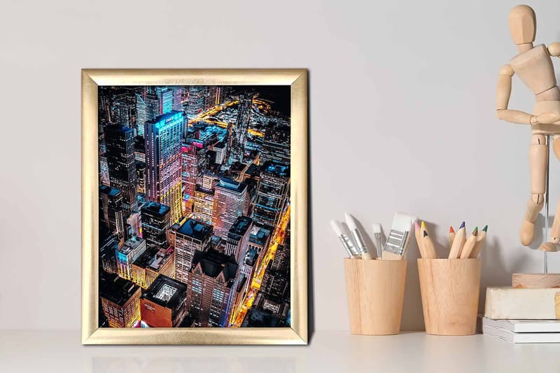 Tavla City med Ram Flerfärgad - 23,5x28,5 cm - Inredning & dekor - Tavlor & konst