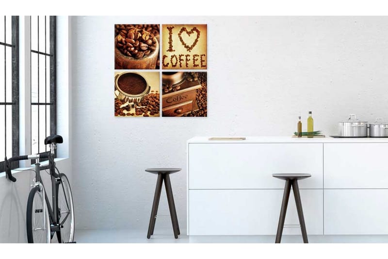 Tavla Coffee Pleasant Moments 80x80 - Artgeist sp. z o. o. - Inredning & dekor - Tavlor & konst - Canvastavla