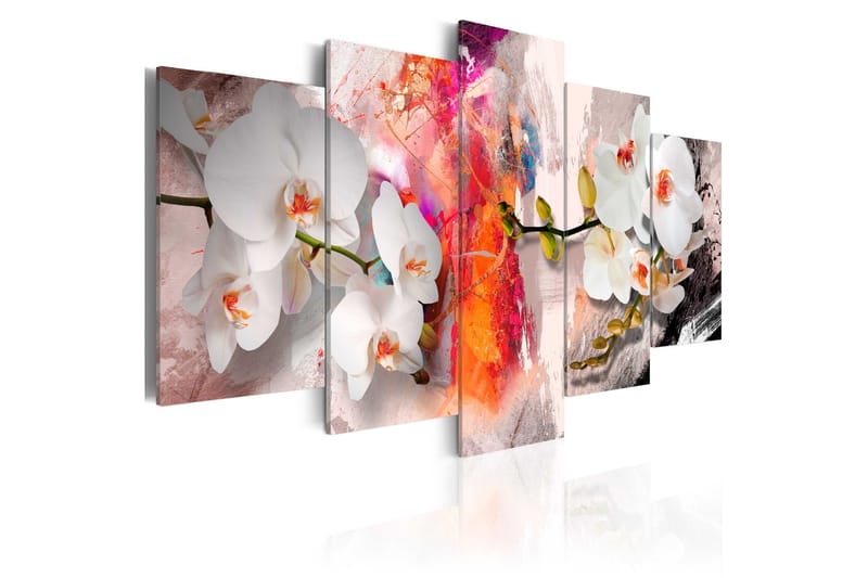 Tavla Colorful Background And Orchids 100x50, Artgeist sp. z o. o.