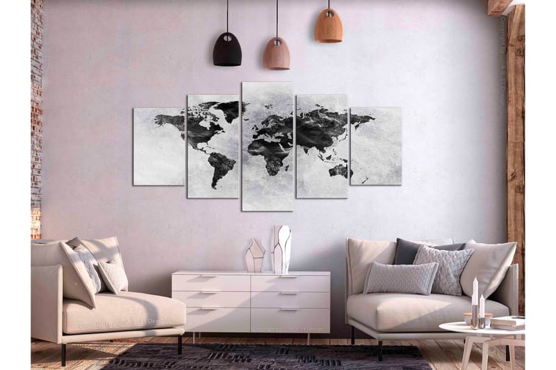 Tavla Concrete World 5 Parts Wide 100x50 - Artgeist sp. z o. o. - Inredning & dekor - Tavlor & konst - Canvastavla