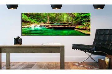 Tavla Emerald Waterfall 150x50 - Artgeist sp. z o. o. - Inredning & dekor - Tavlor & konst - Canvastavla