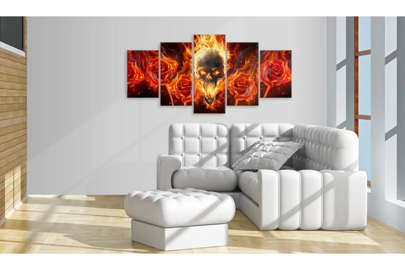 Tavla Fiery Skull 100x50 - Artgeist sp. z o. o. - Inredning & dekor - Tavlor & konst - Canvastavla