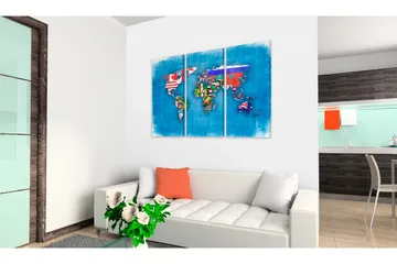Tavla Flags Of The World Triptych 120x80 - Artgeist sp. z o. o. - Inredning & dekor - Tavlor & konst - Canvastavla