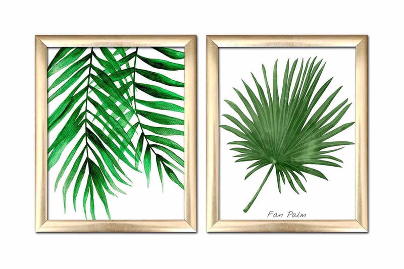 Tavla Floral Med Ram 2-Pack Flerfärgad 23,5X28,5 - 23,5x28,5 cm - Inredning & dekor - Tavlor & konst