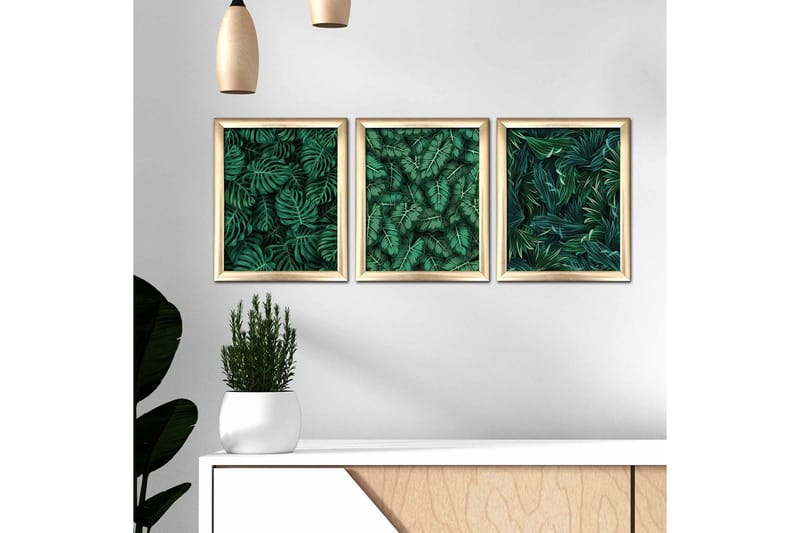 Tavla Floral med Ram 3-pack Flerfärgad - 23,5x28,5 cm - Inredning & dekor - Tavlor & konst