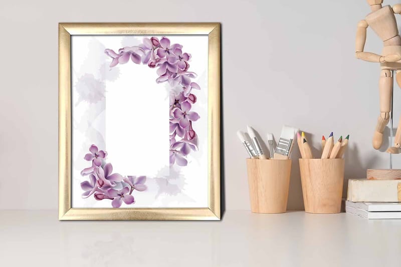 Tavla Floral Med Ram Flerfärgad 23,5X28,5 - 23,5x28,5 cm - Inredning & dekor - Tavlor & konst