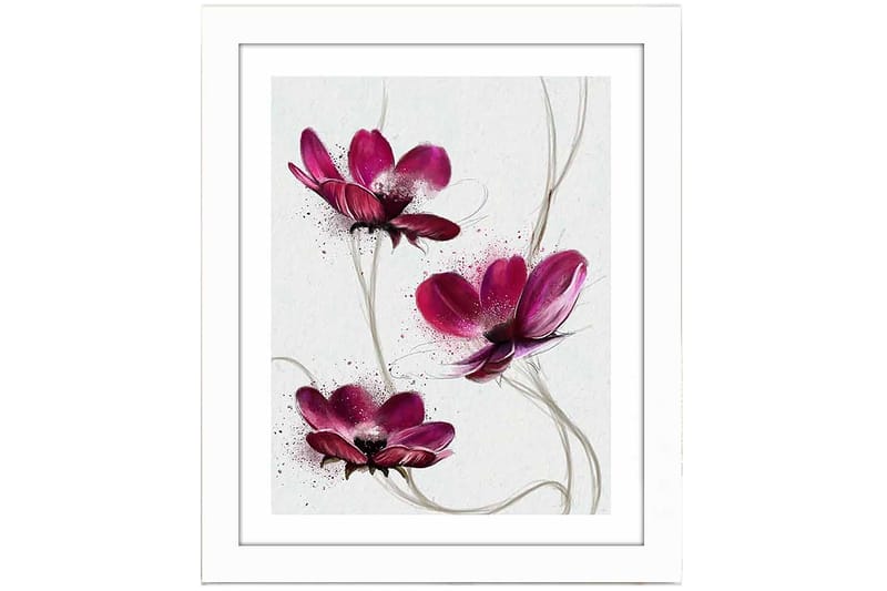 Tavla Floral Med Ram Flerfärgad 23,5X28,5 - 23,5x28,5 cm - Inredning & dekor - Tavlor & konst