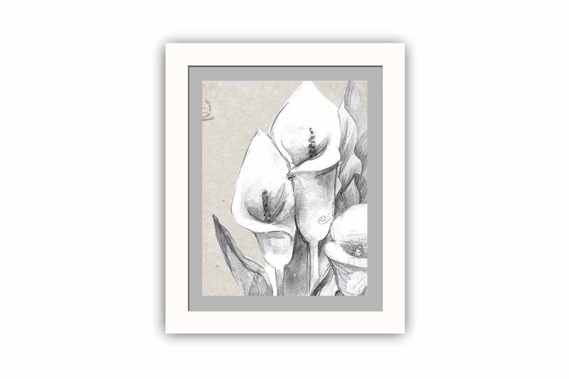 Tavla Floral Med Ram Flerfärgad 23,5X28,5 - 23,5x28,5 cm - Inredning & dekor - Tavlor & konst