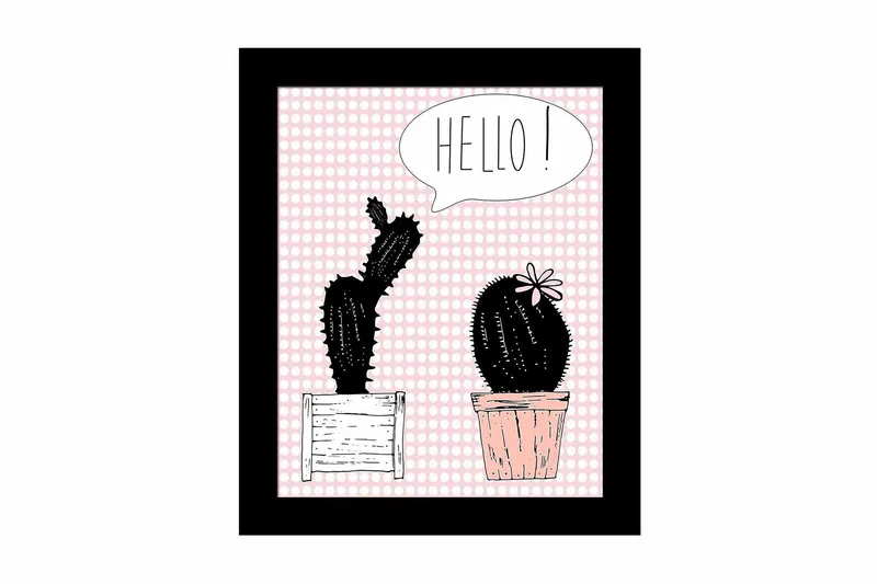 Tavla Floral med Ram Flerfärgad, 23,5x28,5 cm