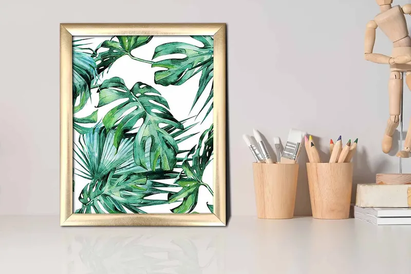 Tavla Floral med Ram Flerfärgad - 23,5x28,5 cm - Inredning & dekor - Tavlor & konst