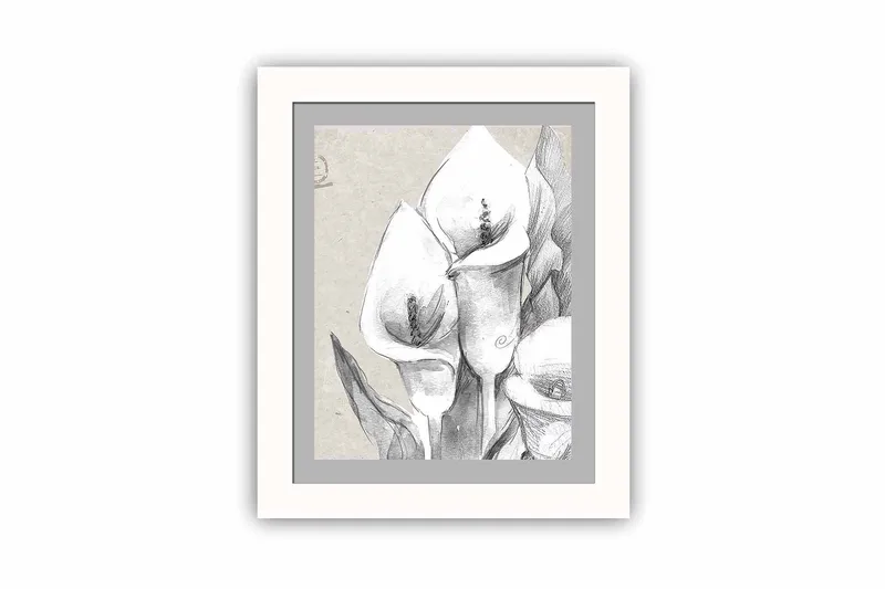 Tavla Floral med Ram Flerfärgad, 23,5x28,5 cm