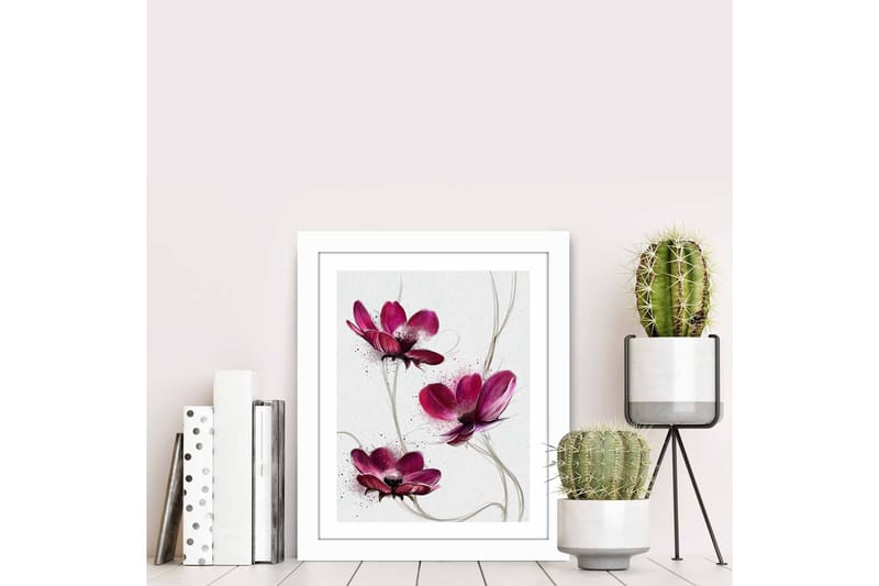 Tavla Floral med Ram Flerfärgad - 23,5x28,5 cm - Inredning & dekor - Tavlor & konst