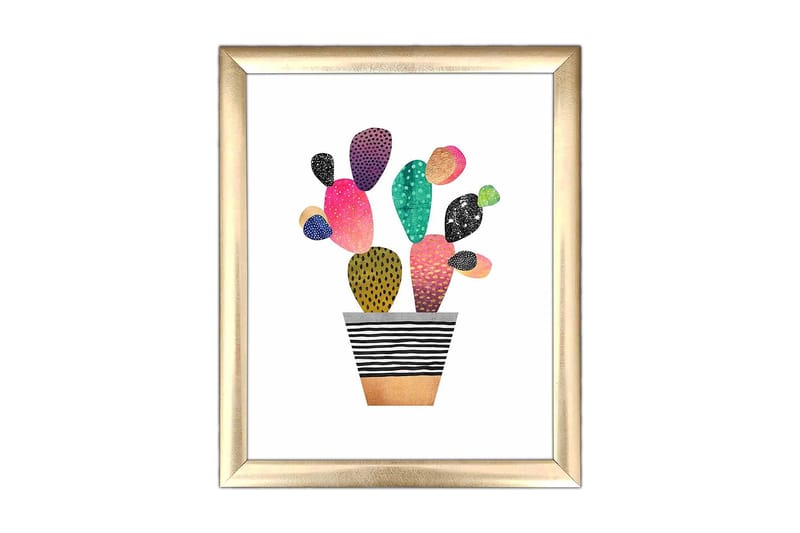 Tavla Floral med Ram Flerfärgad, 23,5x28,5 cm