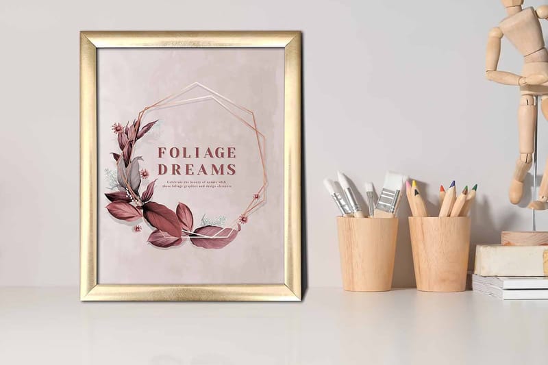 Tavla Floral med Ram Flerfärgad - 23,5x28,5 cm - Inredning & dekor - Tavlor & konst