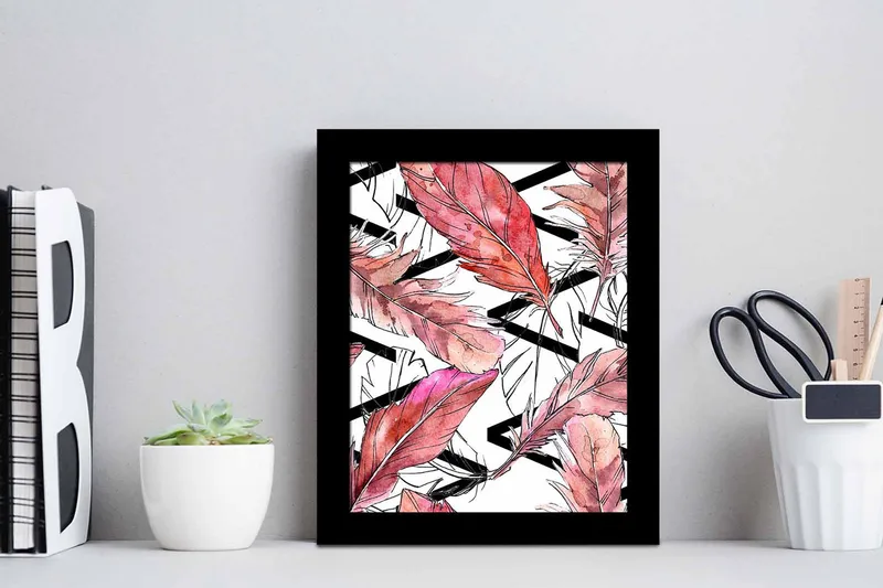 Tavla Floral med Ram Flerfärgad - 23,5x28,5 cm - Inredning & dekor - Tavlor & konst