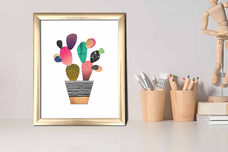 Tavla Floral med Ram Flerfärgad - 23,5x28,5 cm - Inredning & dekor - Tavlor & konst