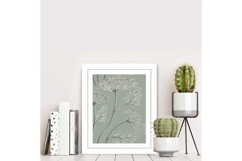 Tavla Floral med Ram Flerfärgad - 23,5x28,5 cm - Inredning & dekor - Tavlor & konst