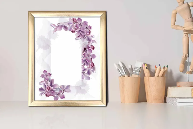 Tavla Floral med Ram Flerfärgad - 23,5x28,5 cm - Inredning & dekor - Tavlor & konst