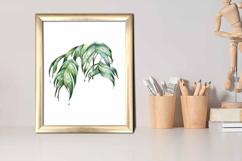 Tavla Floral med Ram Flerfärgad - 23,5x28,5 cm - Inredning & dekor - Tavlor & konst