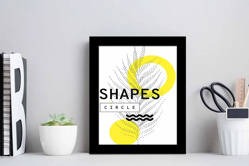 Tavla Geometric med Ram Flerfärgad - 23,5x28,5 cm - Inredning & dekor - Tavlor & konst