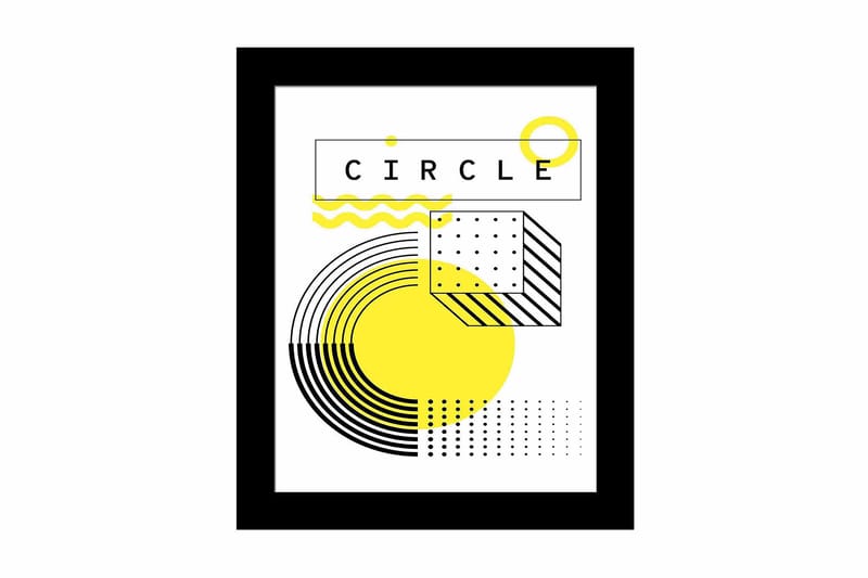 Tavla Geometric med Ram Flerfärgad, 23,5x28,5 cm