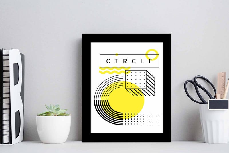 Tavla Geometric med Ram Flerfärgad - 23,5x28,5 cm - Inredning & dekor - Tavlor & konst