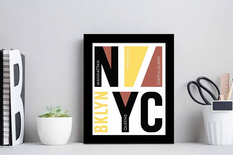 Tavla Geometric med Ram Flerfärgad - 23,5x28,5 cm - Inredning & dekor - Tavlor & konst