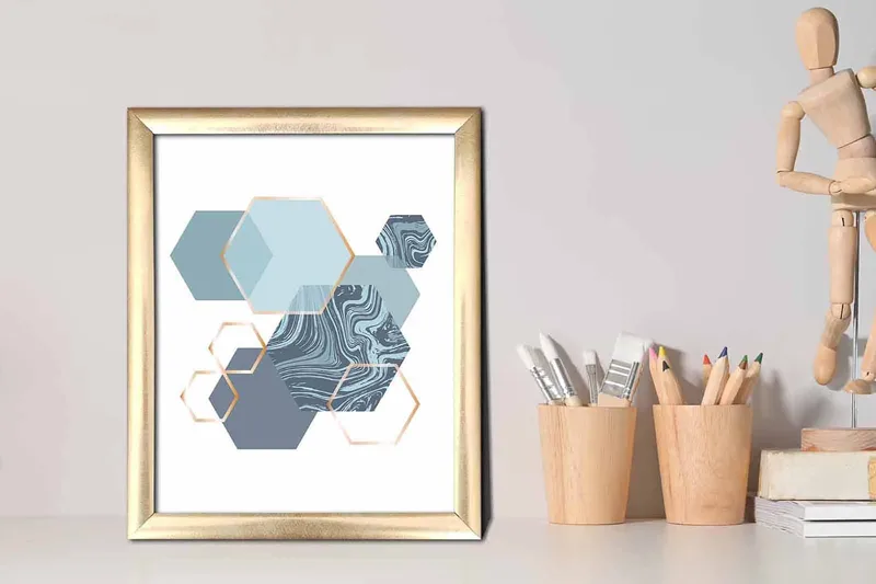 Tavla Geometrical med Ram Flerfärgad - 23,5x28,5 cm - Inredning & dekor - Tavlor & konst