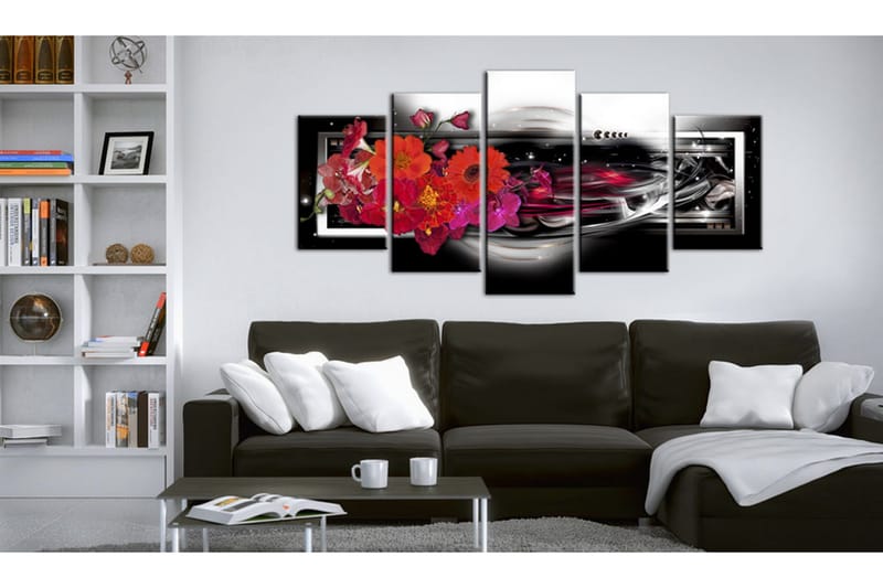 Tavla Gerberas On Black Background 200x100 - Artgeist sp. z o. o. - Inredning & dekor - Tavlor & konst - Canvastavla