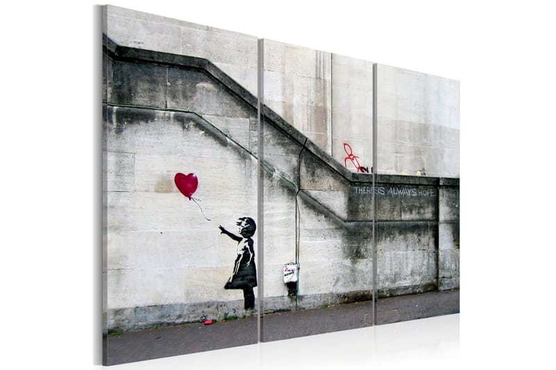 Tavla Girl With A Balloon By Banksy 90x60, Artgeist sp. z o. o.