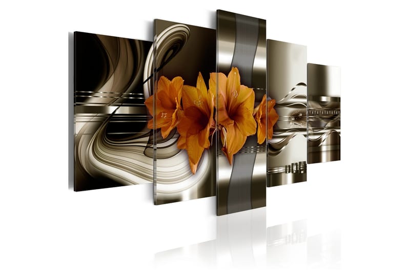 Tavla Hippeastrum And Abstract Waves 100x50, Artgeist sp. z o. o.