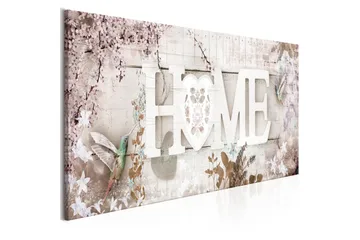 Tavla Home and Hummingbirds (1 Part) Beige Narrow 135x45 - Artgeist sp. z o. o. - Inredning & dekor - Tavlor & konst - Canvastavla