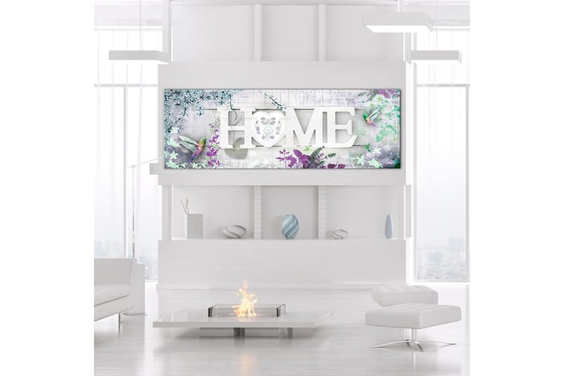 Tavla Home and Hummingbirds (1 Part) Green Narrow 135x45 - Artgeist sp. z o. o. - Inredning & dekor - Tavlor & konst - Canvastavla