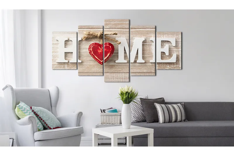 Tavla Home House Of Love 200x100 - Artgeist sp. z o. o. - Inredning & dekor - Tavlor & konst - Canvastavla