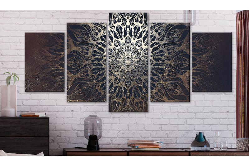 Tavla Hypnosis 5 Parts Brown Wide 200x100 - Artgeist sp. z o. o. - Inredning & dekor - Tavlor & konst - Canvastavla