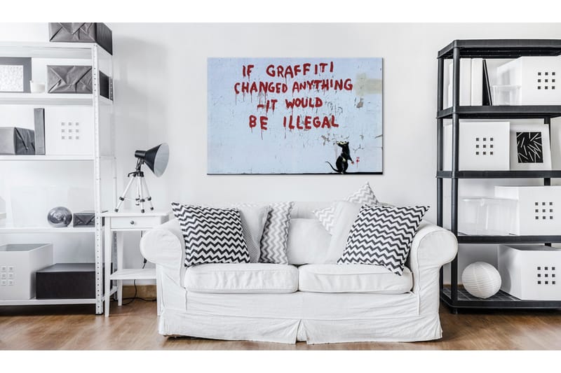 Tavla If Graffiti Changed Anything by Banksy 90x60, Artgeist sp. z o. o.