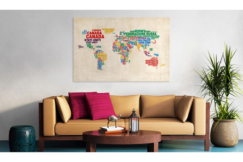 Tavla Italienska Namnen På De Länder 60x40 - Artgeist sp. z o. o. - Inredning & dekor - Tavlor & konst - Canvastavla