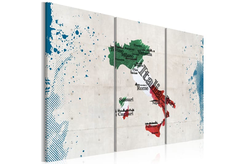 Tavla Karta Över Italien Triptyk 60x40 - Artgeist sp. z o. o. - Inredning & dekor - Tavlor & konst - Canvastavla