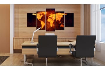 Tavla Karta Över Världen Hot Lava 100x50 - Artgeist sp. z o. o. - Inredning & dekor - Tavlor & konst - Canvastavla