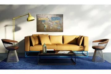 Tavla Karta Över Världen Italienska 90x60 - Artgeist sp. z o. o. - Inredning & dekor - Tavlor & konst - Canvastavla