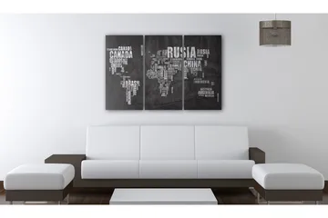 Tavla Karta Över Världen Spanska  Triptych 60x40 - Artgeist sp. z o. o. - Inredning & dekor - Tavlor & konst - Canvastavla