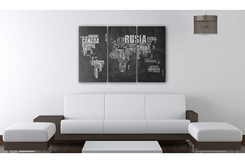 Tavla Karta Över Världen Spanska  Triptych 60x40 - Artgeist sp. z o. o. - Inredning & dekor - Tavlor & konst - Canvastavla