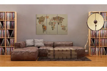Tavla Karta Över Världen Tyska Triptych 120x80 - Artgeist sp. z o. o. - Inredning & dekor - Tavlor & konst - Canvastavla
