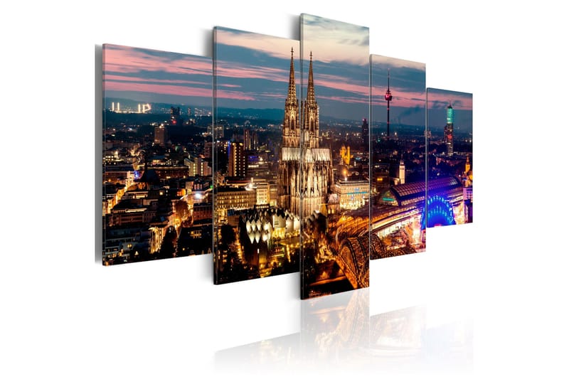 Tavla Koeln Night Panorama 100x50, Artgeist sp. z o. o.