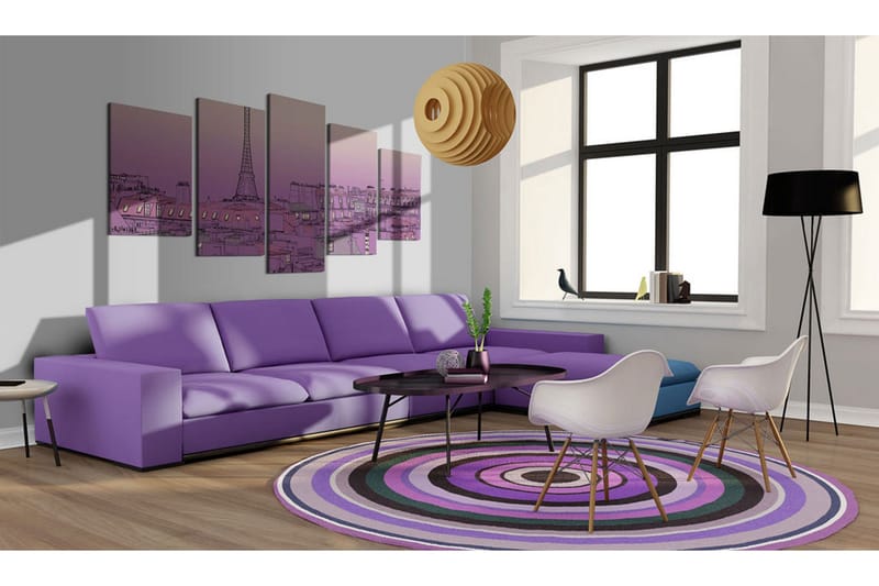 Tavla Lavender Sunrise Over Paris 100x50 - Artgeist sp. z o. o. - Inredning & dekor - Tavlor & konst - Canvastavla