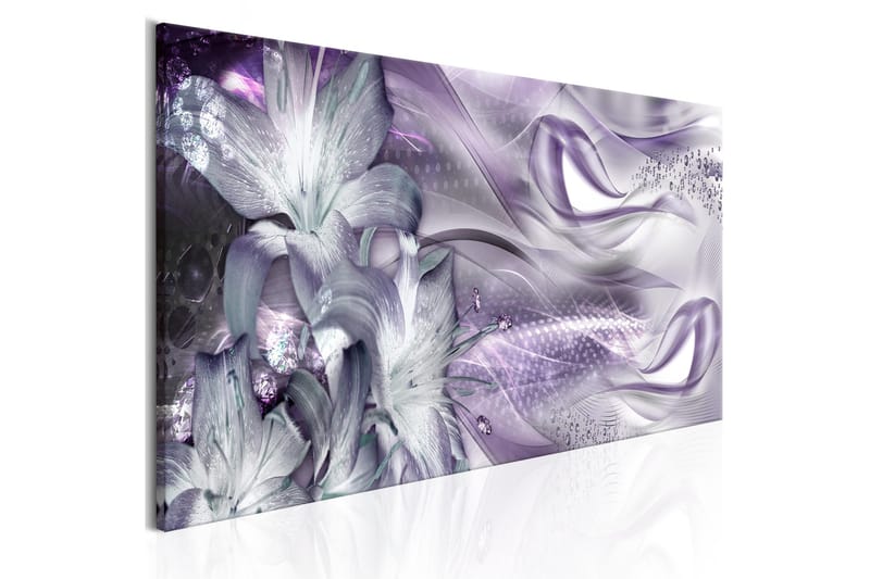 Tavla Lilies And Waves 1 Part Narrow Pale Violet 120x40, Artgeist sp. z o. o.